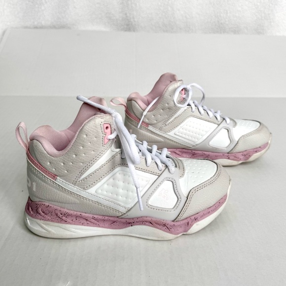 And1 big girls high-top basketball shoes, pink, gray & white - Picture 2 of 9